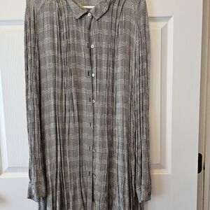 J. Jill Black and White Houndstooth Blouse